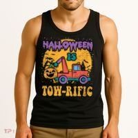 Tow Truck Pumpkin Halloween Costume Towing Tank Top thumb 3