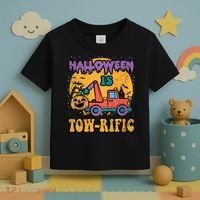Tow Truck Pumpkin Halloween Costume Towing Toddler T-Shirt thumb 3