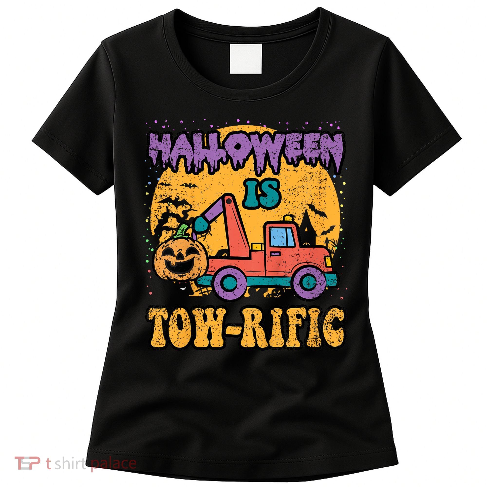 Tow Truck Pumpkin Halloween Costume Towing Women's T-Shirt