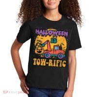 Tow Truck Pumpkin Halloween Costume Towing Kids T-Shirt thumb 2