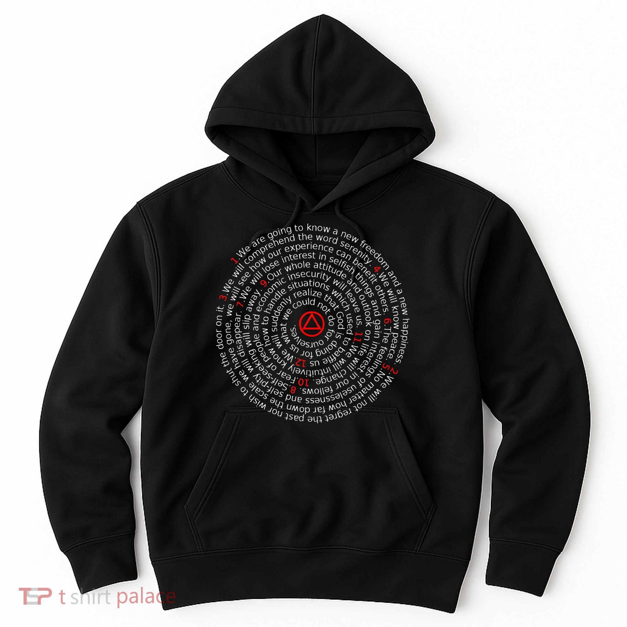 The Twelve Promises Aa 12 Step Recovery Spiral Hoodie