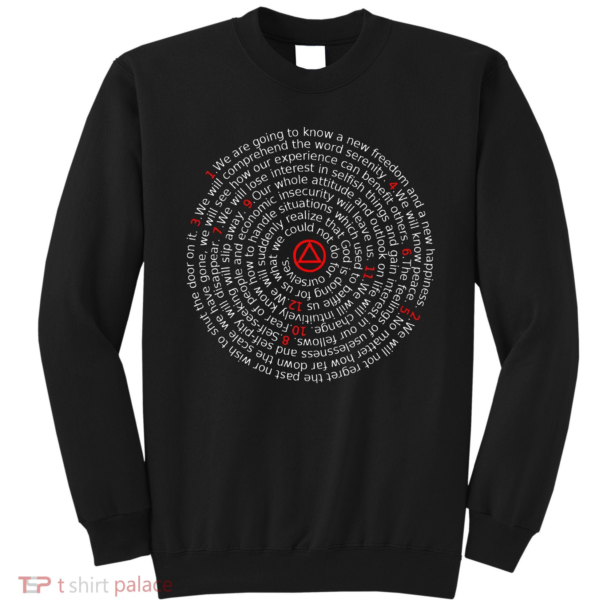 The Twelve Promises Aa 12 Step Recovery Spiral Sweatshirt