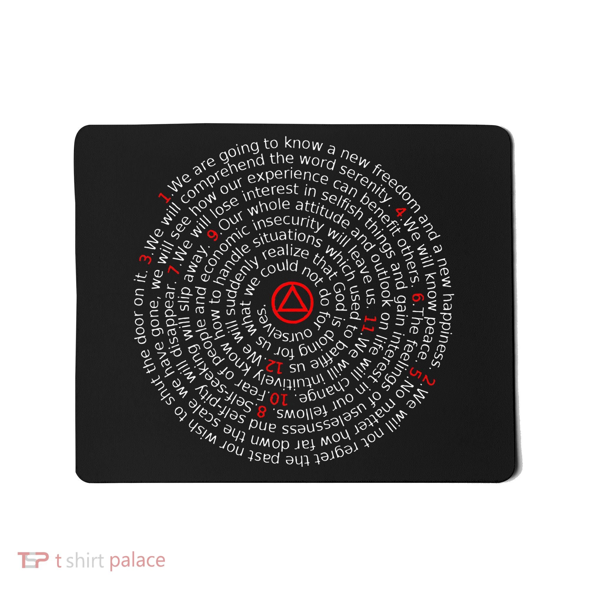 The Twelve Promises Aa 12 Step Recovery Spiral Mousepad
