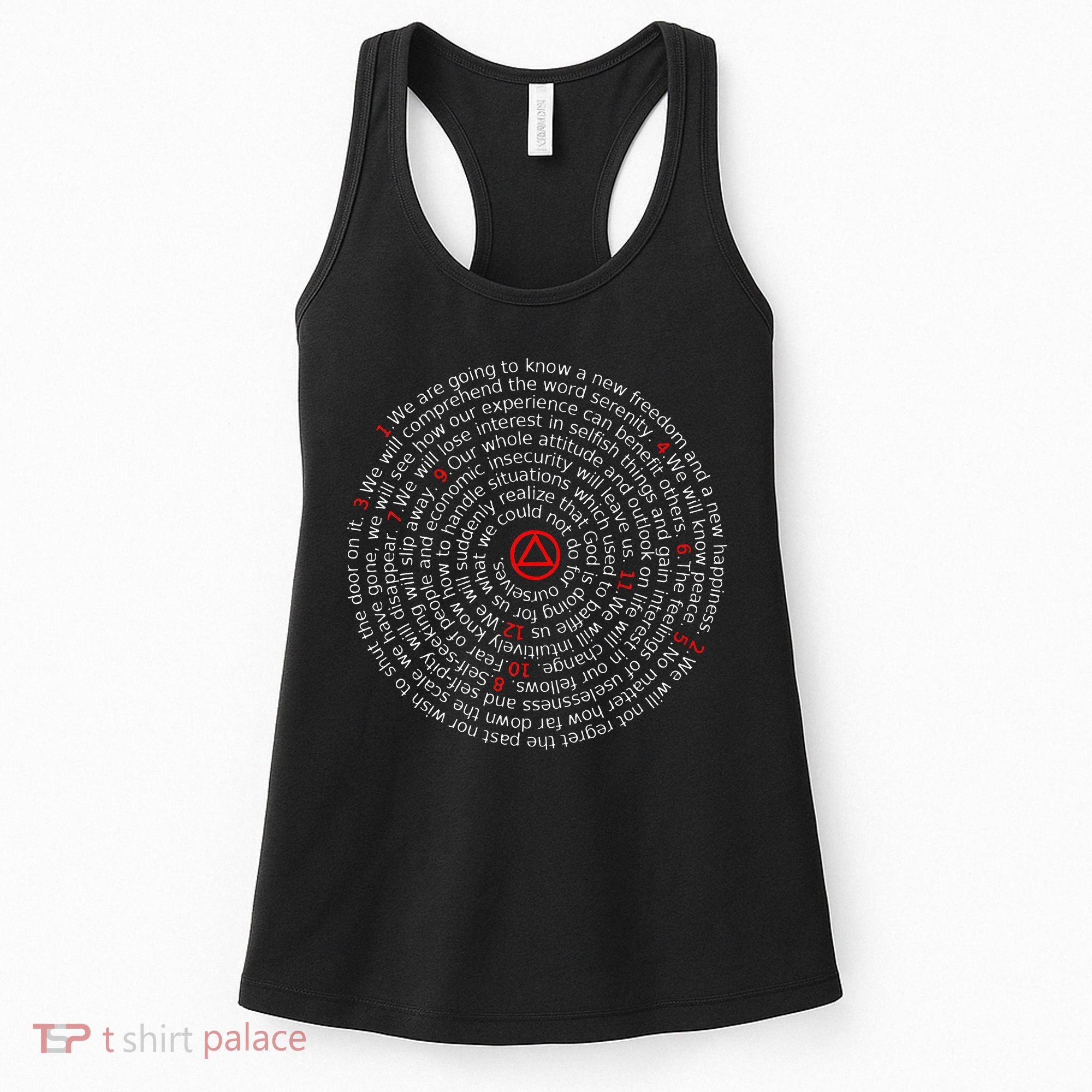 The Twelve Promises Aa 12 Step Recovery Spiral Women's Tank Top