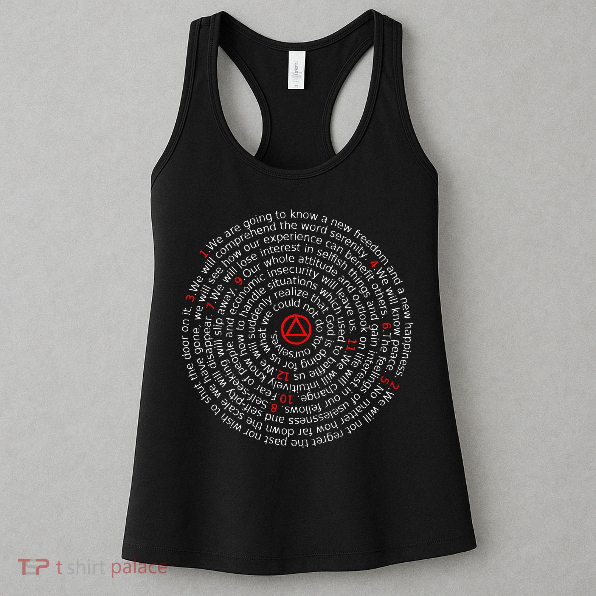 The Twelve Promises Aa 12 Step Recovery Spiral Women's Tank Top