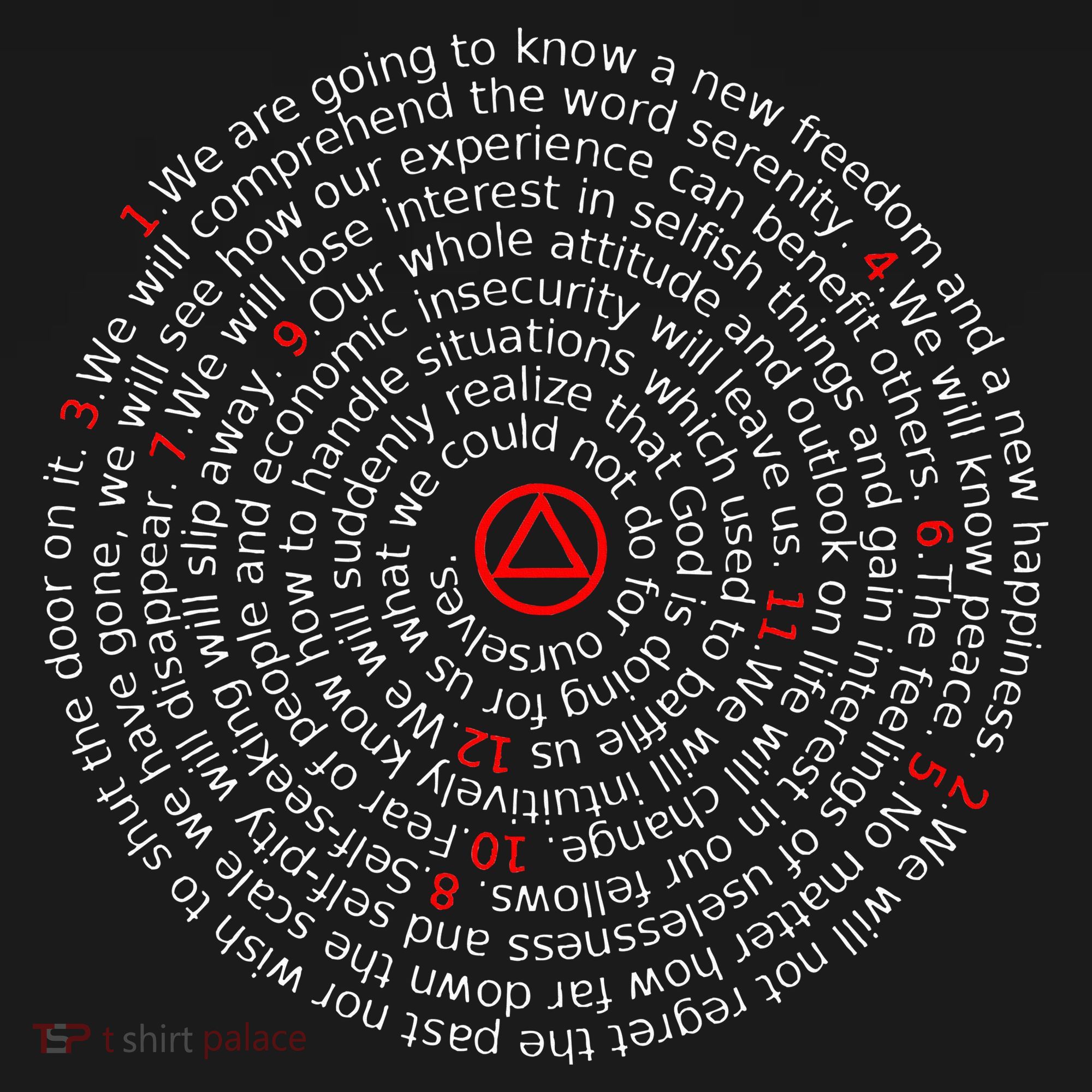 The Twelve Promises Aa 12 Step Recovery Spiral Tank Top