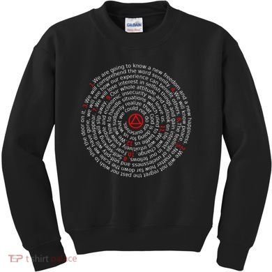 The Twelve Promises Aa 12 Step Recovery Spiral Kids Sweatshirt