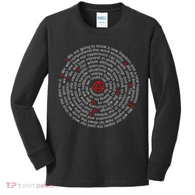 The Twelve Promises Aa 12 Step Recovery Spiral Kids Long Sleeve Shirt