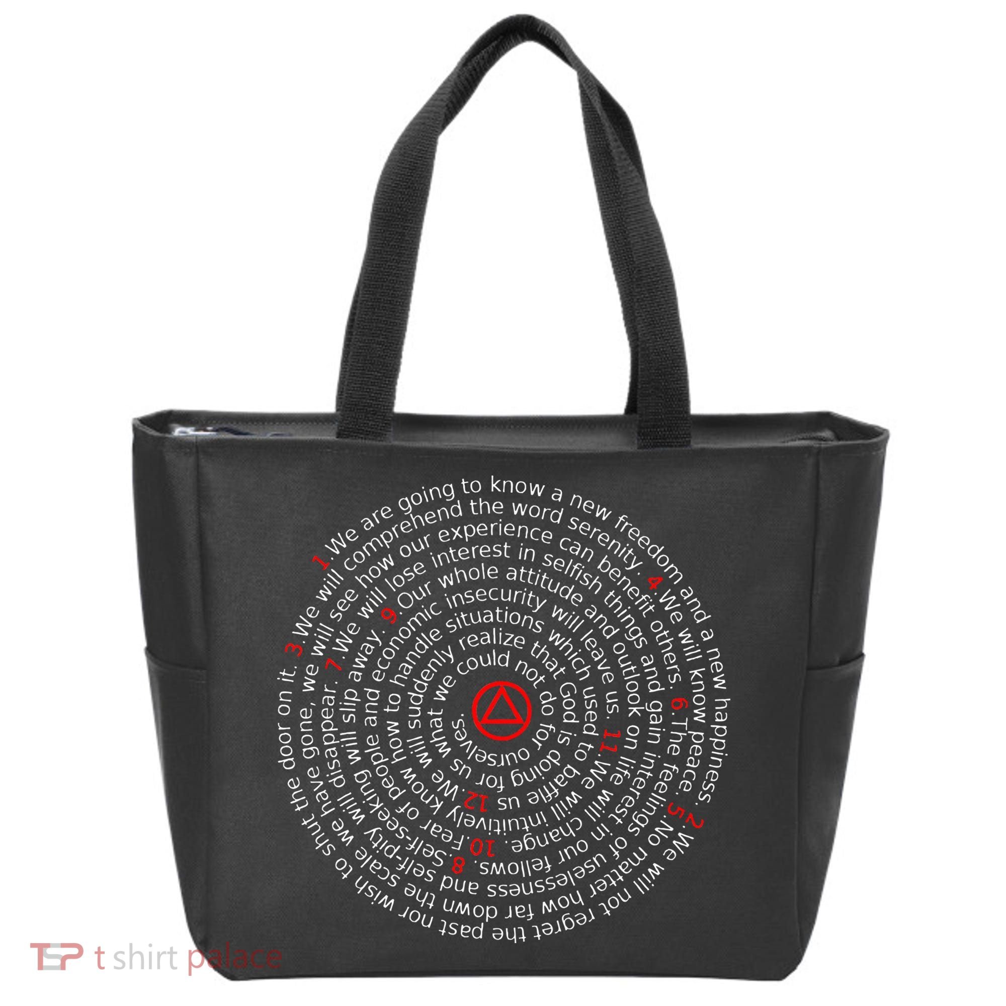 The Twelve Promises Aa 12 Step Recovery Spiral Tote Bag