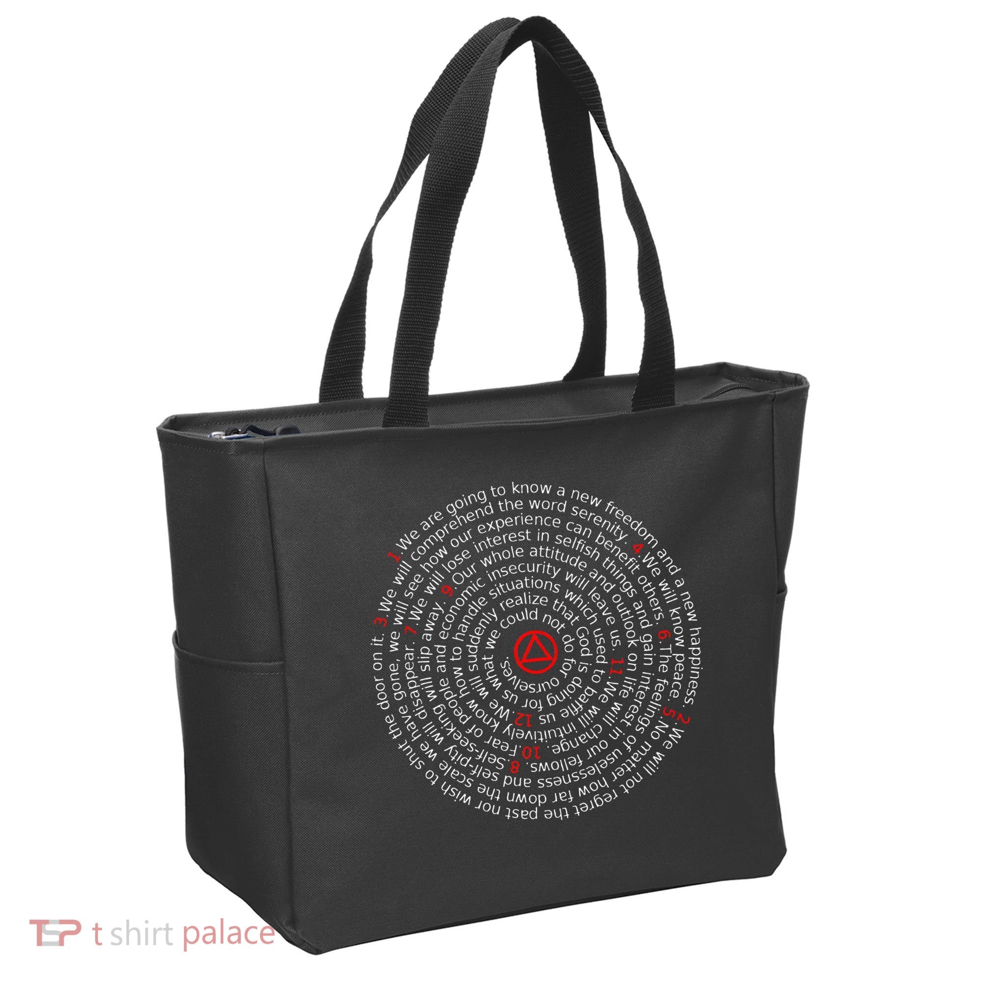 The Twelve Promises Aa 12 Step Recovery Spiral Tote Bag