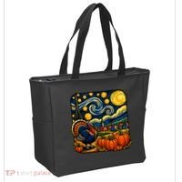 Thanksgiving Turkey Pumpkin Harvest Starry Night Art Tote Bag thumb 2