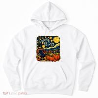 Thanksgiving Turkey Pumpkin Harvest Starry Night Art Hoodie thumb 0