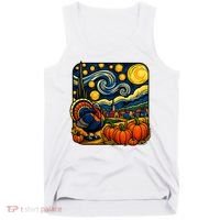 Thanksgiving Turkey Pumpkin Harvest Starry Night Art Tank Top thumb 0