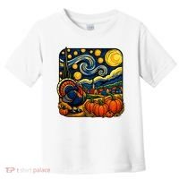 Thanksgiving Turkey Pumpkin Harvest Starry Night Art Toddler T-Shirt thumb 0