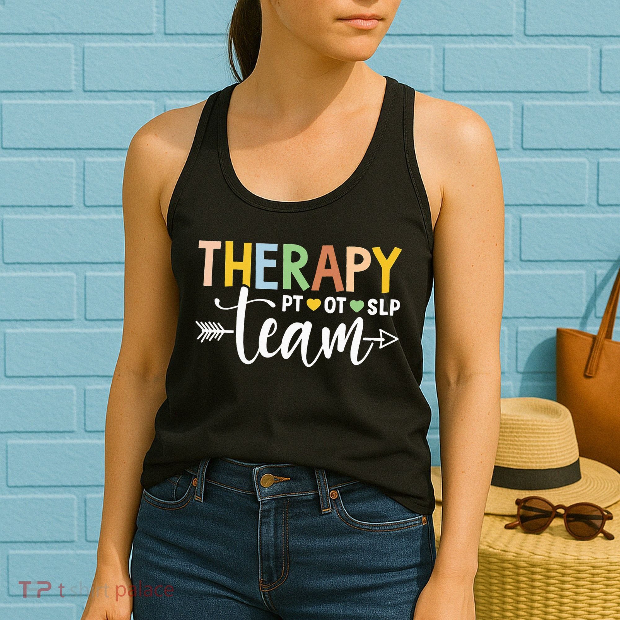 Therapy Team PT OT SLP Rehab Squad Therapist Motor Team Women's Tank Top