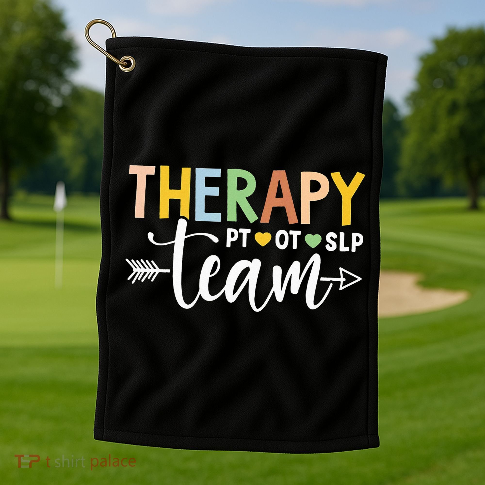 Therapy Team PT OT SLP Rehab Squad Therapist Motor Team Golf Towel