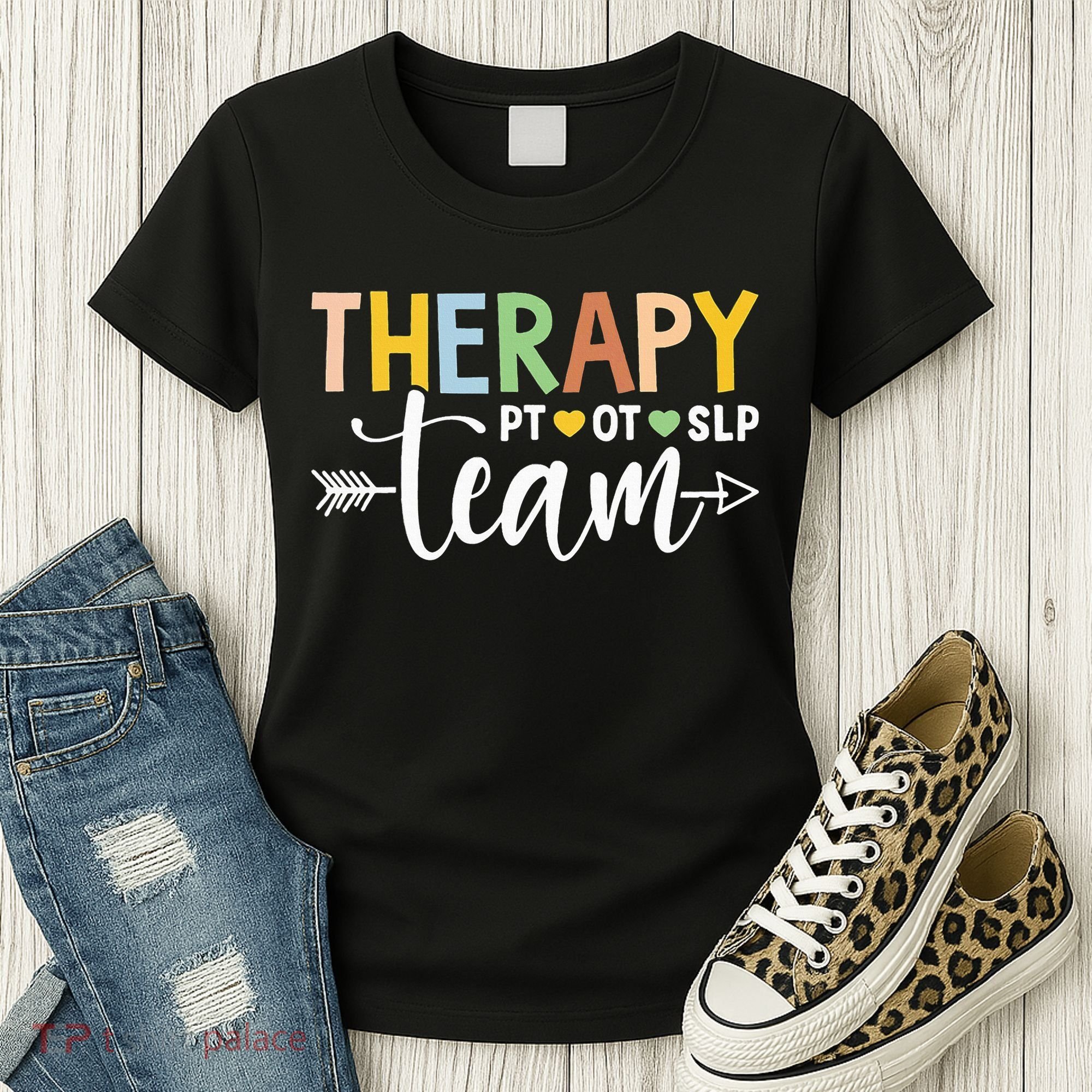 Therapy Team PT OT SLP Rehab Squad Therapist Motor Team Women's T-Shirt