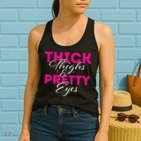 Thick Thighs & Pretty Eyes Workout Fitness Women's Tank Top thumb 2