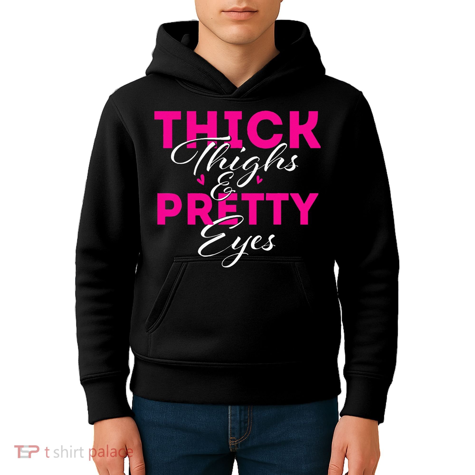 Thick Thighs & Pretty Eyes Workout Fitness Kids Hoodie
