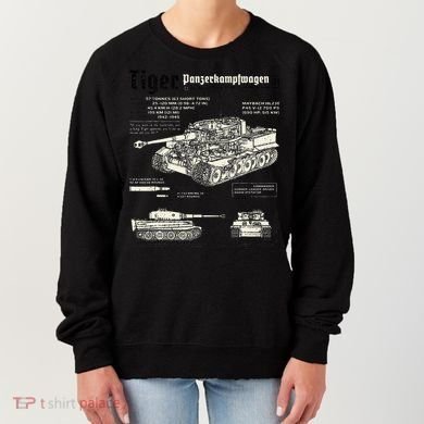 Tiger Tank Panzer World War 2 Blueprint Women's Sweatshirt