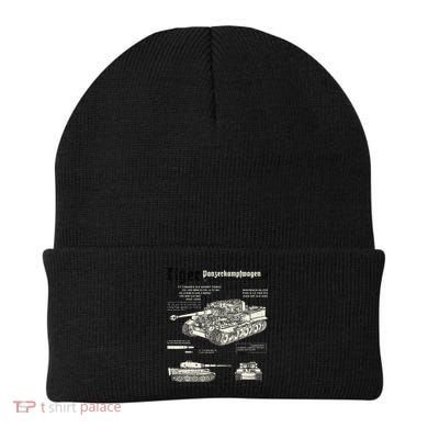 Tiger Tank Panzer World War 2 Blueprint Beanie