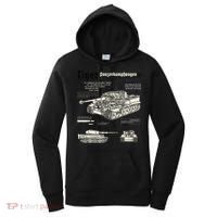 Tiger Tank Panzer World War 2 Blueprint Women's Hoodie thumb 0