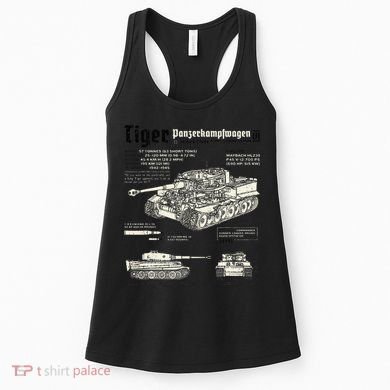 Tiger Tank Panzer World War 2 Blueprint Women's Tank Top