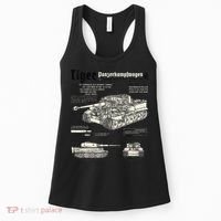 Tiger Tank Panzer World War 2 Blueprint Women's Tank Top thumb 0