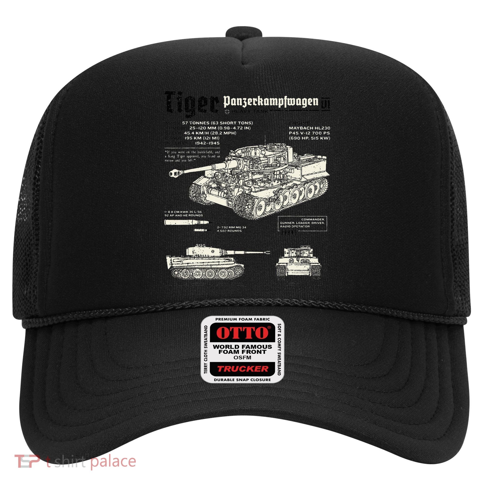 Tiger Tank Panzer World War 2 Blueprint Hat
