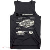 Tiger Tank Panzer World War 2 Blueprint Tank Top thumb 0