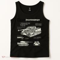 Tiger Tank Panzer World War 2 Blueprint Tank Top thumb 2
