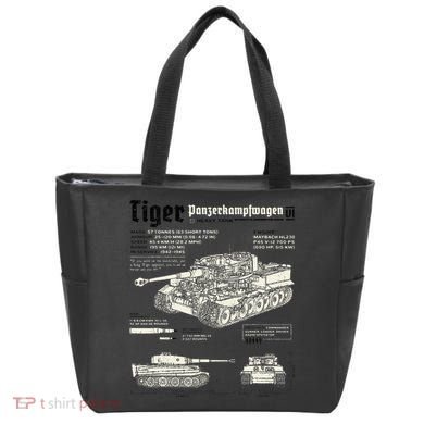 Tiger Tank Panzer World War 2 Blueprint Tote Bag