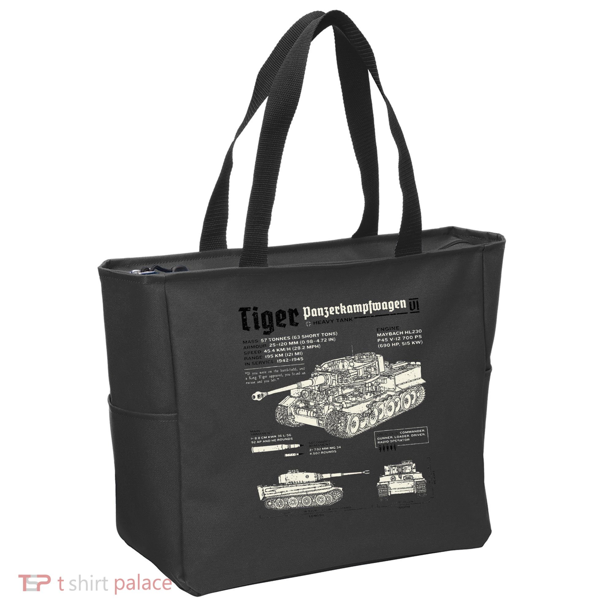 Tiger Tank Panzer World War 2 Blueprint Tote Bag