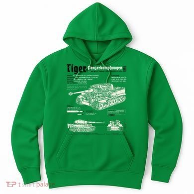 Tiger Tank Panzer World War 2 Blueprint Hoodie