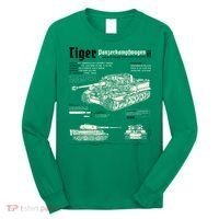 Tiger Tank Panzer World War 2 Blueprint Long Sleeve Shirt thumb 0