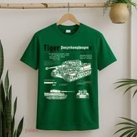 Tiger Tank Panzer World War 2 Blueprint T-Shirt thumb 2