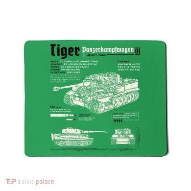 Tiger Tank Panzer World War 2 Blueprint Mousepad