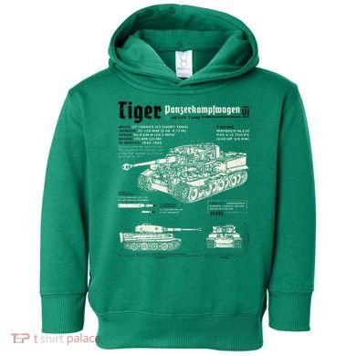 Tiger Tank Panzer World War 2 Blueprint Toddler Hoodie