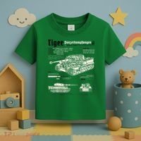 Tiger Tank Panzer World War 2 Blueprint Toddler T-Shirt thumb 3