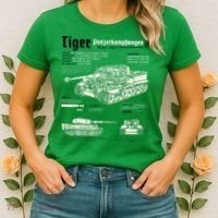 Tiger Tank Panzer World War 2 Blueprint Women's T-Shirt thumb 2