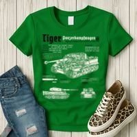 Tiger Tank Panzer World War 2 Blueprint Women's T-Shirt thumb 3