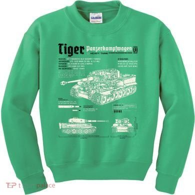 Tiger Tank Panzer World War 2 Blueprint Kids Sweatshirt
