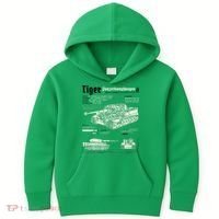 Tiger Tank Panzer World War 2 Blueprint Kids Hoodie thumb 0