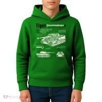 Tiger Tank Panzer World War 2 Blueprint Kids Hoodie thumb 4