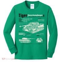 Tiger Tank Panzer World War 2 Blueprint Kids Long Sleeve Shirt thumb 0