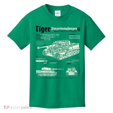 Tiger Tank Panzer World War 2 Blueprint Kids T-Shirt