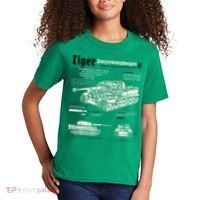 Tiger Tank Panzer World War 2 Blueprint Kids T-Shirt thumb 2