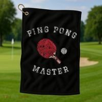 Table Tennis Ping Pong Master Funny Quote Graphic Print Golf Towel thumb 1
