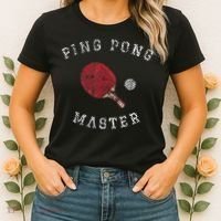 Table Tennis Ping Pong Master Funny Quote Graphic Print Women's T-Shirt thumb 2