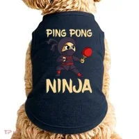 Table Tennis Ping Pong Ninja Lover Doggie Tank thumb 0